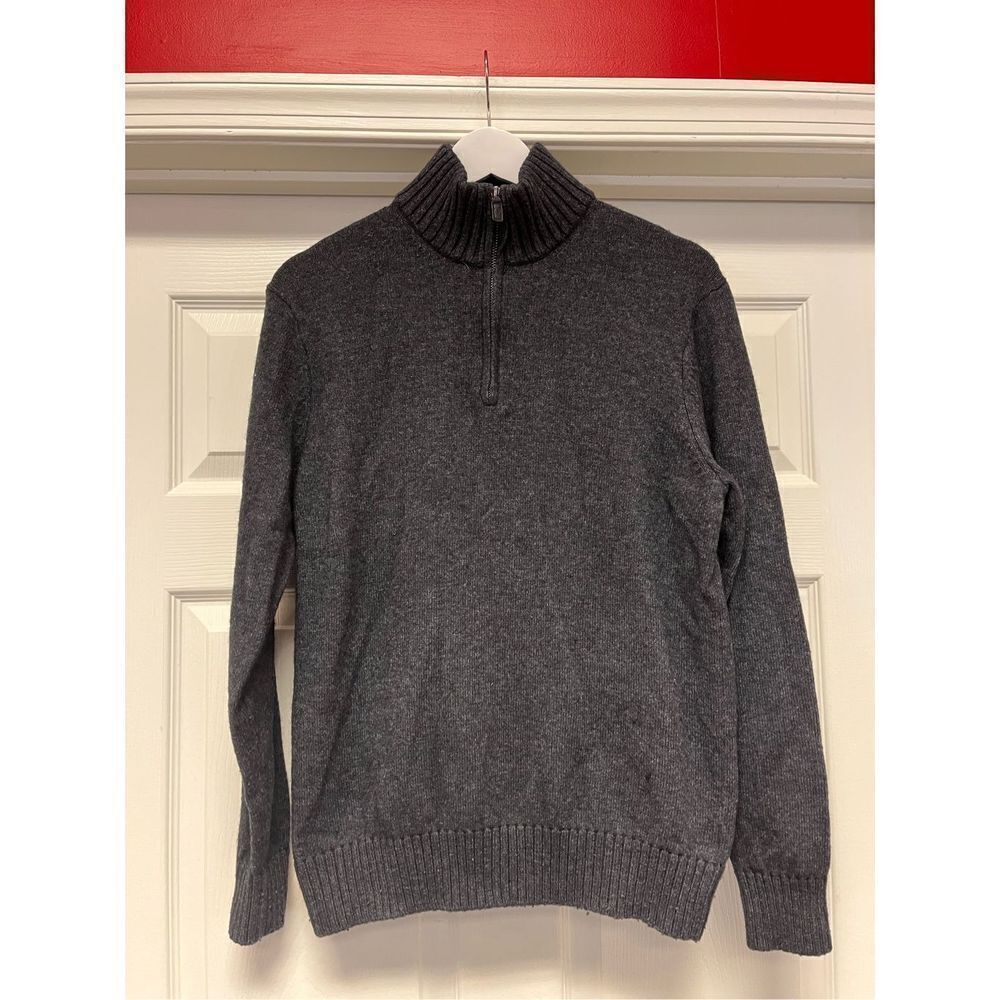 Black Brown 1826 Black Luce Lambswool Quarter-zip Sweater sz L